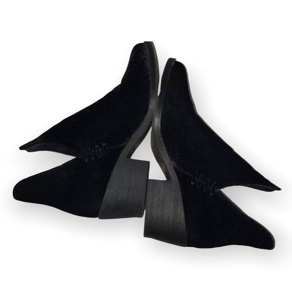 Coolway Briel‎ Velvet Ankle Boots Booties Womens 7 Chunky Heel Black - Picture 3 of 7